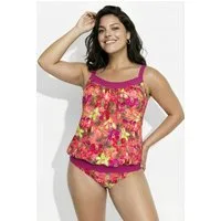 Ulla Popken Soft-BH Tankini Blüten Softcups Elastiksaum