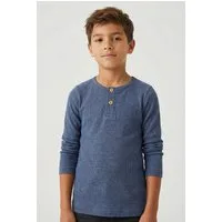 Name It Langarmshirt NMMKAB LS TOP NOOS Im Henley-Stil - mit kurzer Knopfleise, normal geschnitten