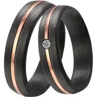 DOOSTI Trauring Schmuck Geschenk CARBON Trauring Ehering Partnerring LIEBE, wahlweise mit oder ohne Zirkonia