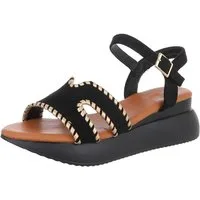 Ital-Design Bequeme Damen-Sandalen mit elegantem Design und Absatz Plateausandaletten (89542344) Keilabsatz/Wedge Keilsandaletten in Schwarz