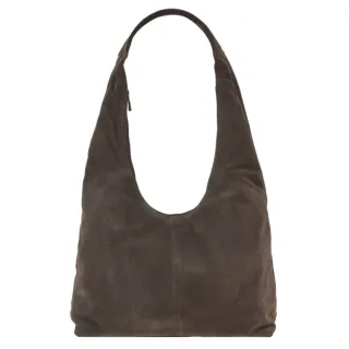Shopper Beuteltasche bequemer Schultergurt Leder brown 36x25cm | Bear Design Hobo Bag Schultertasche Handytasche geräumiger Begleiter Alltag Büro