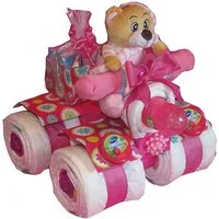 Geschenketorten-Gebhardt Windeln Windeltorte, Windelquad blau oder rosa, Windelgeschenk zur Geburt