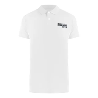Klassisches Polo-Shirt mit kurzem Arm und Kragen-Logo in Weiß