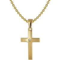 trendor Kette mit Anhänger Kreuz-Anhänger Gold 333 / 8 Karat mit vergoldeter
