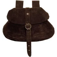 Andracor Kostüm Leder Gürteltasche - Mittelalter LARP Reenactment, Hochwertige Mittelalter Gürteltasche aus Veloursleder von Andracor, h