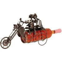 Mel-O-Design Weinflaschenhalter Wein Flaschenhalter Motorrad mit Paar aus Metall H: 23 cm B: 36 cm, (1-St)