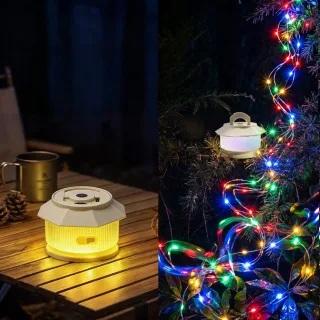 Bikight T-16A Outdoor Camping Atmosphere Light 20m LED String Lamp 1800mAh USB-C Rechargeable IPX4 Waterproof 7 Modes Te