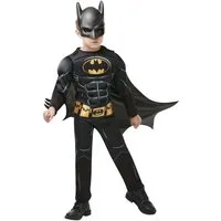 Rubie´s Kostüm Batman-Kostüm für Jungen mit Maske Deluxe Faschingskostüm schwarz-gelb
