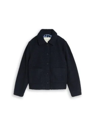 Tom Tailor - Bouclé-Jacke blau - Gr. - XL