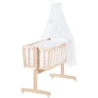 roba® Babybett Komplettwiegenset, mit Rollen inkl. Bettausstattung & Himmel