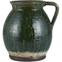 Ib Laursen Dekovase Ib Laursen Vase mit Henkel Avignon Rustikal Grün (19cm)