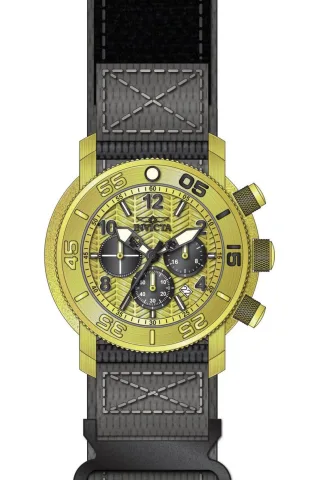 Invicta Coalition Forces 50099 Herrenuhr - Quarzwerk - Edelstahl mit goldenem Zifferblatt - 50 mm