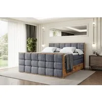 ALTDECOR Boxspringbett LOLLI2-Z KING (Multipocket-Matratze H4, H3 Matratze Bonellfederung, Topper, Kopfteil), Doppelbett mit Fußteil