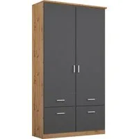 rauch Kleiderschrank Kleiderschrank Schrank Garderobe deckenhoher Schrank BREMEN (optional mit Spiegel, Breiten: 91/136/181 cm, Höhe: 199 cm) in vielen Farbvariationen, inkl. Kranzblende MADE IN GERMANY