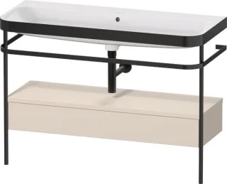 Duravit Happy D.2 Plus c-bonded Set mit Metallkonsole und Schubkasten Taupe Supermatt 1175x490x850 m HP4744N83830000