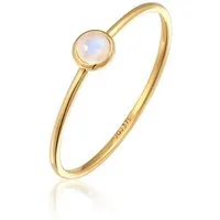 Elli Premium Fingerring Solitär Mondstein Edelstein 375 Gelbgold
