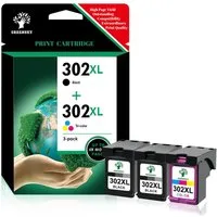 Greensky 2er Druckerpatrone für HP 302 xl Multipack Envy 4525 4520 4527 Tintenpatrone (Deskjet 1110 2130 2132 2134 3630 3632 3633 3634 3636 3638, Officejet 3831 3830 3833 5230 5220)