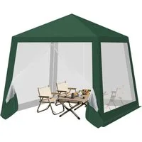 Woltu Pavillon, mit 4 Seitenteilen, 3x3 m, mit Seitenwänden Moskitonetz