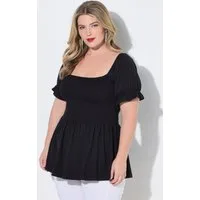 MIAMODA T-Shirt T-Shirt A-Linie gesmoktes Top Halbarm
