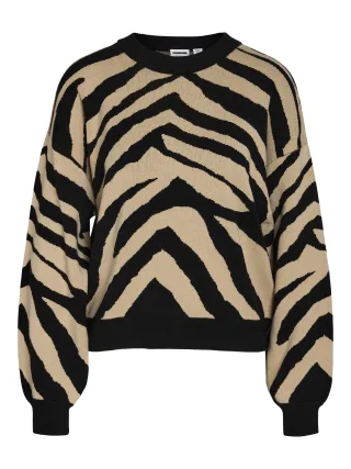NOISY MAY - NMCHARLOTT L/S O-NECK KNIT NOOS Black - Gr. - XS