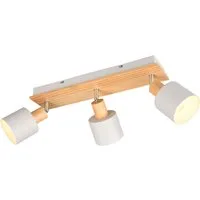 TRIO Leuchten LED Deckenstrahler, Dimmfunktion, LED wechselbar, Warmweiß, Spotstrahler innen für Decke & Wand mit Holz Natur skandinavisch 45cm