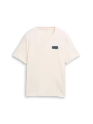 Tom Tailor - T-Shirt mit Print beige - Gr. - XL