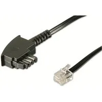 Goobay GOOBAY Telefon-Anschlusskabel TAE/F, schwarz, 3 m, universal Pinout Telefonkabel