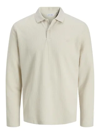 JACK&JONES - JJEAUSTIN POLO LS NOOS moonbeam - Gr. - XL