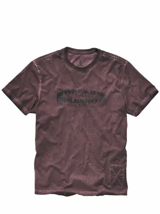 Herrlicher Herren T-Shirt Base Lila 100 % Baumwolle