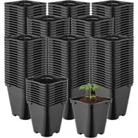 Garronda Blumentopf Kunststoff eckig abgerundet mit Drainagelöchern für Garten GD-0200 (200 St., 200er Set)