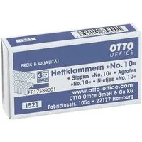 Otto Office Heftklammer No. 10, 1000 Stück/Pack, Heftleistung 15 Blatt