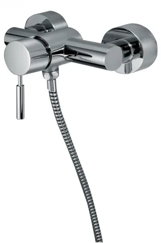KAJA-Ipuri Einhebel-Brausebatterie mit Zylin- derstifthebel, mit Garnitur, velourschrom 55645-E