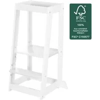 roba® Stehhilfe Monti Step - Lernturm nach Montessori - Tritthocker für Kinder (Ideal als Küchenhelfer - Bis 80 kg belastbar), Mit Kippschutz - FSC®-zertifiziertem Holz