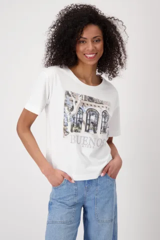 monari - T-Shirt mit Lodge-Print - Gr. - 42