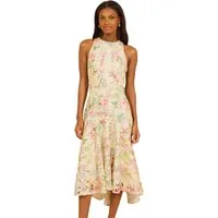 LIPSY Midikleid Lipsy Neckholder-Midikleid mit Print und Spitze (1-tlg)
