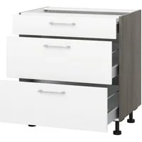 KOCHSTATION Auszugsunterschrank KS-Trea U2AS80 mit drei Auszügen, Breite 80 cm, Höhe 75 cm