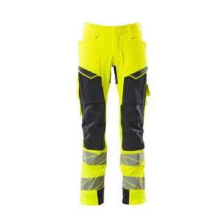 MASCOT Herren Hose mit Knietaschen ACCELERATE SAFE Hi-vis Gelb / Schwarzblau 50 - 19279-510-17010-82C50