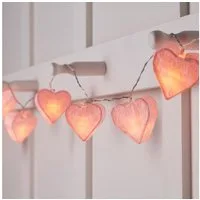 Lights4fun LED-Lichterkette 10er Papier Herzen Lichterkette Batterie