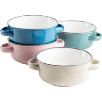 MÄSER Suppenteller MAILA, Suppentassen-Set, Steinzeug, (4 St), Teller Set