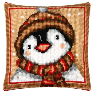 Kreuzstichkissen "Pinguin"