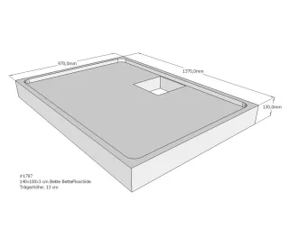 Neuesbad Wannenträger für Bette Floor Side 1400x1000 SD21071