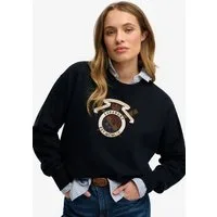 Superdry Sweatshirt Crest Loose Crew aus Baumwolle und Sweatware, normale Passform, mit Rundhalsausschnitt
