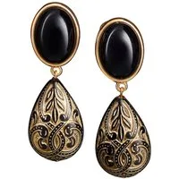 Mugello Paar Ohrstecker Greta schwarz elegante Statementohrringe festlich modisch, made in Germany Designer JustWin, Statementohrringe