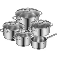 WMF Topf-Set Provence Plus Topf Set, 5-teilig, Cromargan® Edelstahl rostfrei 18/10 (mit Glasdeckel, mit Glasdeckel), hitzebeständig und backofengeeignet bis 250°C