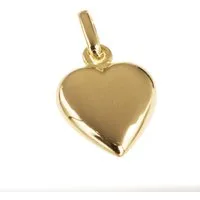 Bella Carina Herzanhänger Anhänger Herz aus 585 Gold 14 Karat Breite 1 cm, 585 Gold 14 Karat