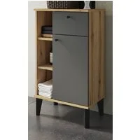 Furn.Design Badkommode Torsby (Badschrank in Evoke Eiche mit grau, 51 x 90 cm), mit 5 Fächern