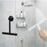 Koopman Duschabzieher Duschabzieher Duschwischer Badwischer 22cm 2er Set, (Set, 2-St., Packung), Schwarz + Weiß, Glasabzieher, Kunststoff, Badezimmer, Saugnapf