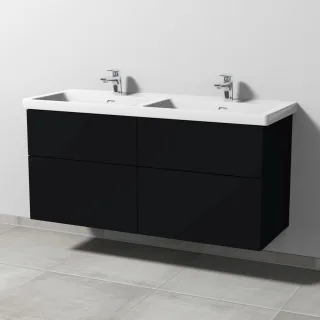 Sanipa 3way Waschtischunterbau zu Villeroy & Boch Subway 3.0 Waschtisch mit 4 Auszügen, Schwarz-Matt SF85108
