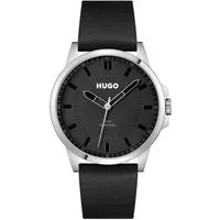 HUGO Quarzuhr #FIRST 1530188, Armbanduhr, Herrenuhr, Mineralglas, Lederarmband