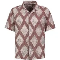 Eight2Nine Kurzarmhemd Herren Kurzes Jacquard Hemd Retro Hemd, Rautenmuster